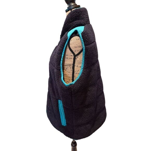 Talbots Women's XL Reversible Quilted Vest Navy/Green Casual Sleeveless - Picture 5 of 10